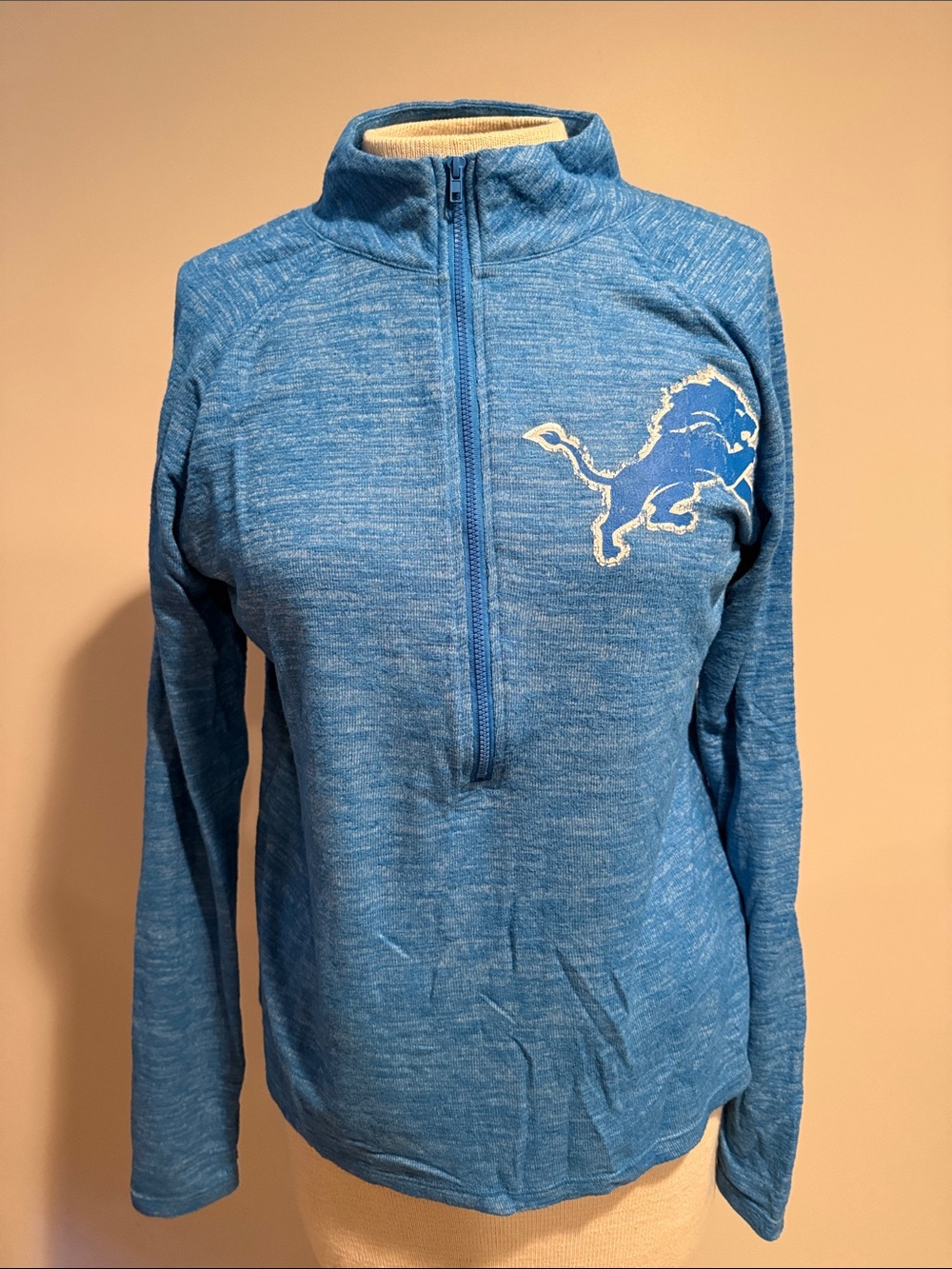 Women's Heather Blue Quarter-Zip Pullover with Chest Logo